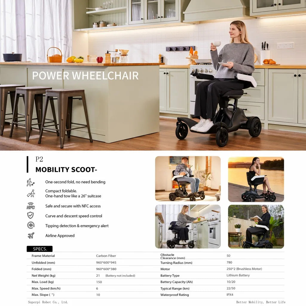 P2 Carbon Fiber Electric Wheelchair Scene
