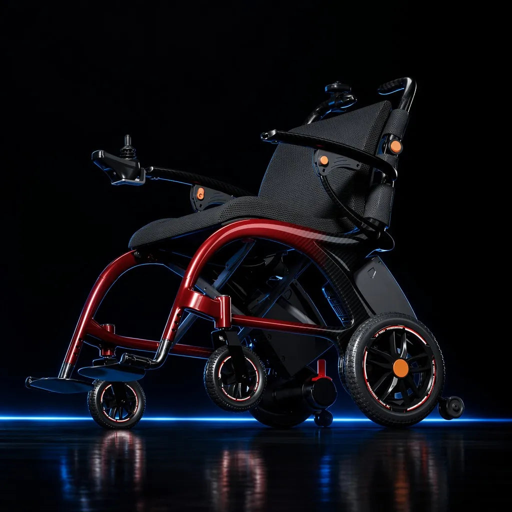 KANGFUWO D07T Carbon Fiber Electric Wheelchair — dark tech scene
