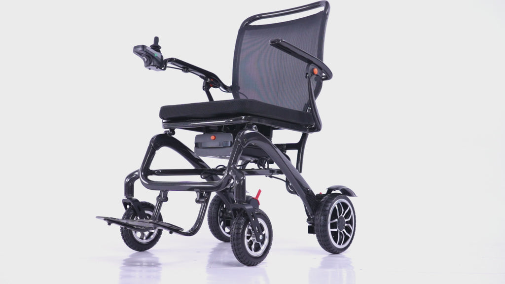 Carbon Fiber Electric Wheelchair Ultra Lightweight 17.5kg Foldable Power Chair Airline Approved Portable Motorized for Adults Travel CE OEM Manufacturer